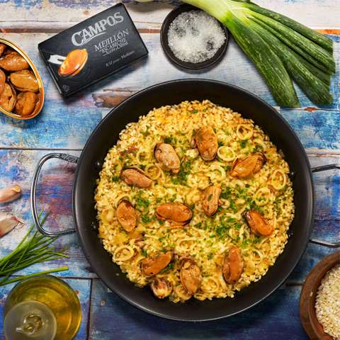 Imagen Arroz con mejillones y calamares